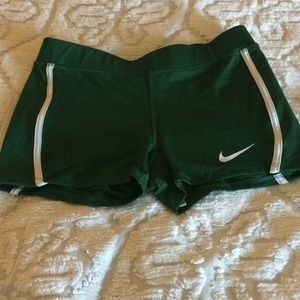 Nike green dri fit running shorts